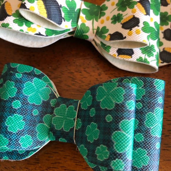 St. Patricks Day Irish Bow Set ~ 4 Pieces - Picture 5 of 7